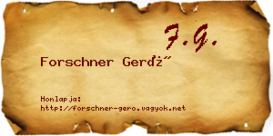 Forschner Gerő névjegykártya